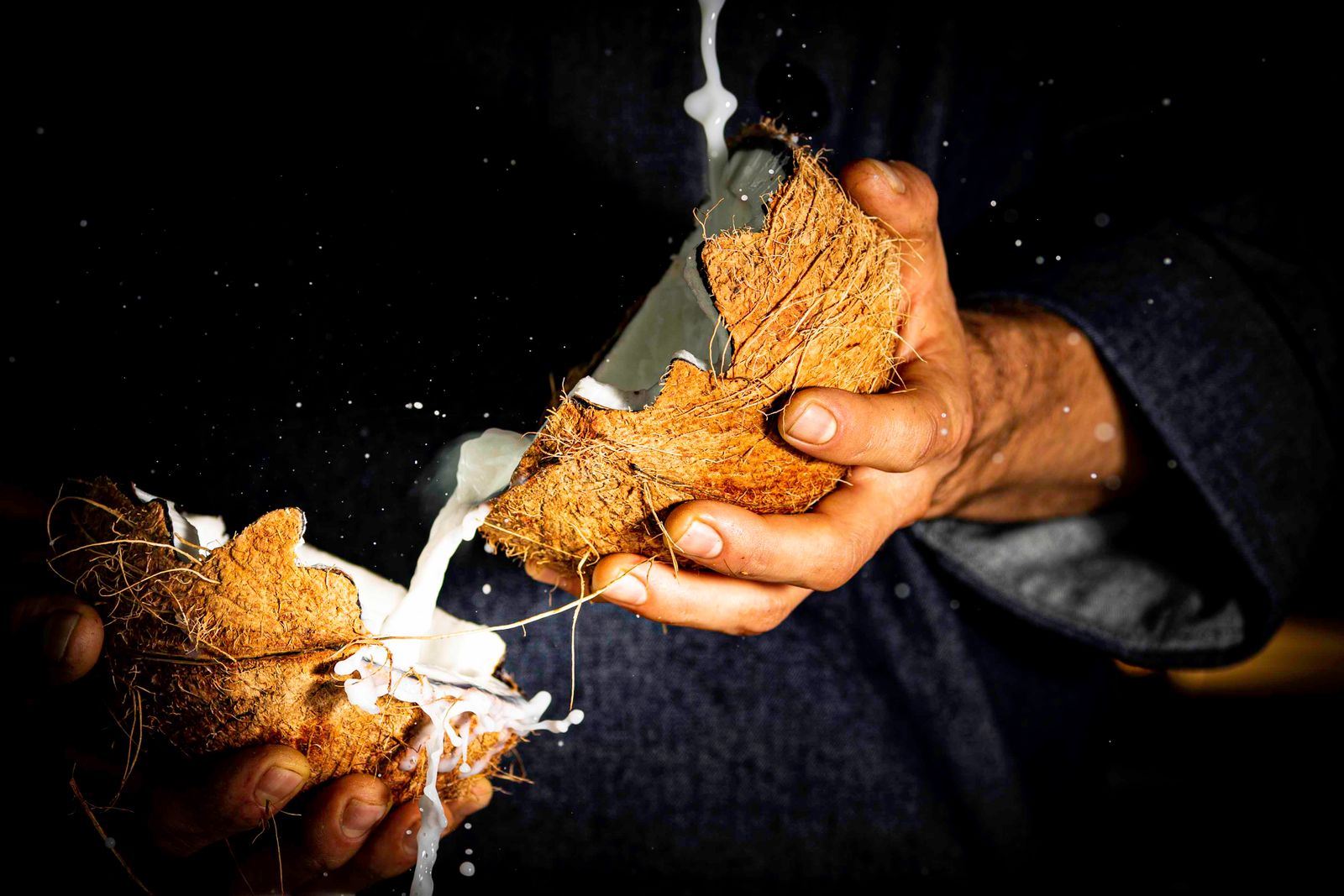 Documentary photograph — coconut milk pouring